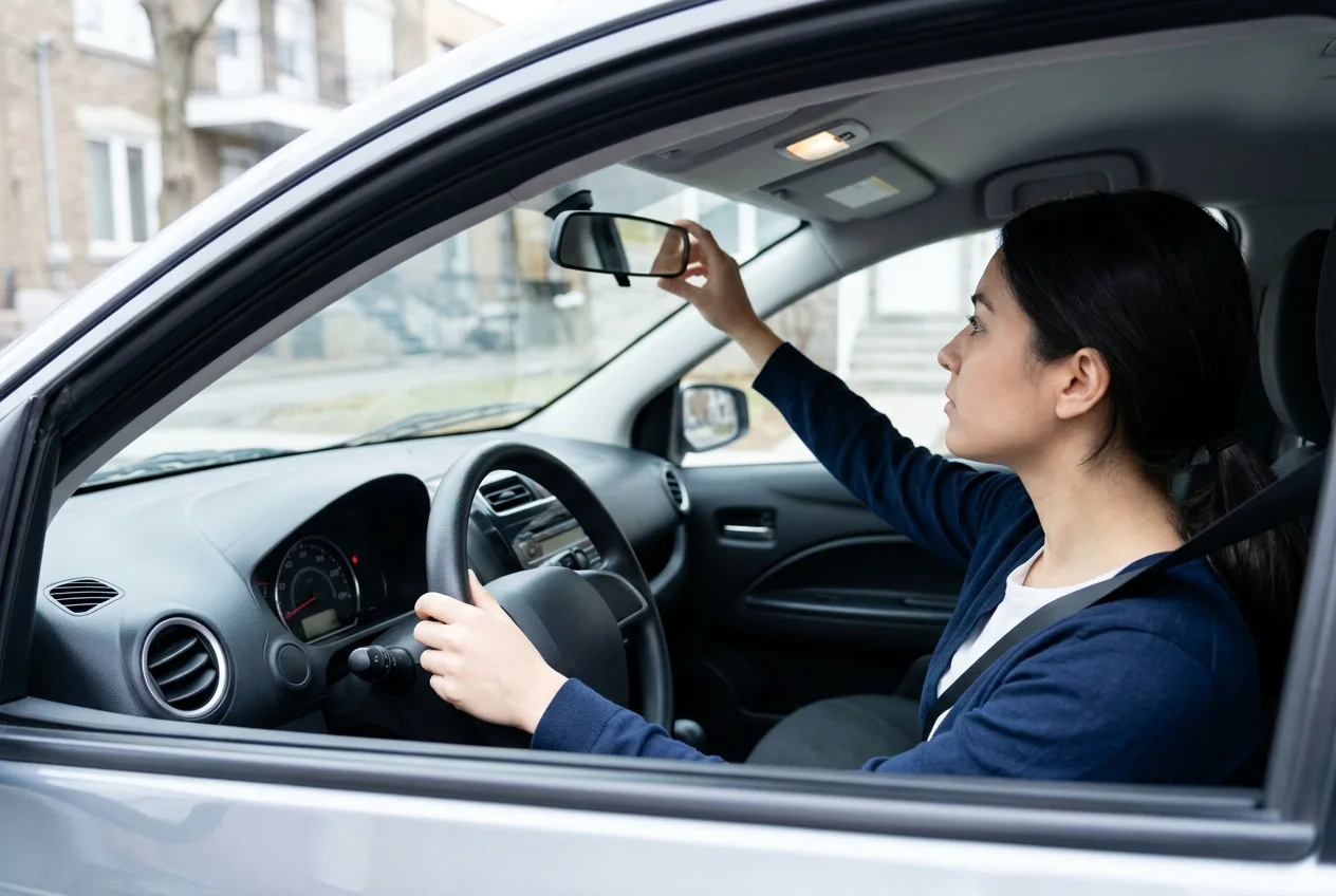 Ajustement du rétroviseur avant de conduire